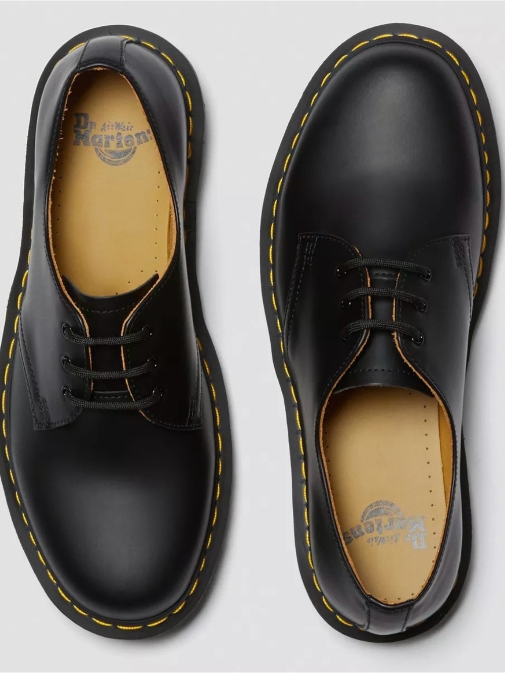Dr. Martens Black Smooth Leather 3-Eye Oxfords Men’s 6 Women 7